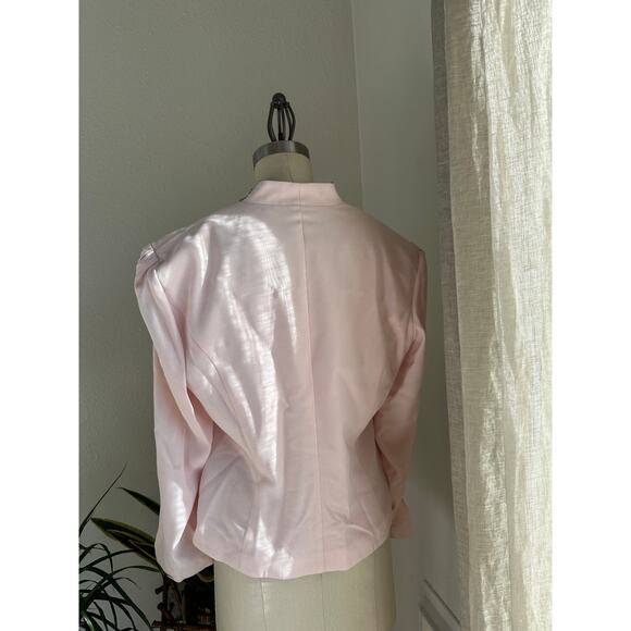 Nah Nah Collection Women's Medium Jacket Pink Sequin Beaded Formal 1980s Blazer - Picture 4 of 5